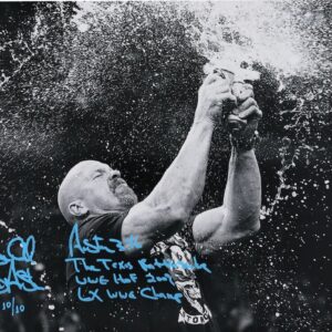 "Stone Cold" Steve Austin WWE Autographed 16" x 20" Beer Splash Photograph with Multiple Inscriptions - Limited Edition #10/10
