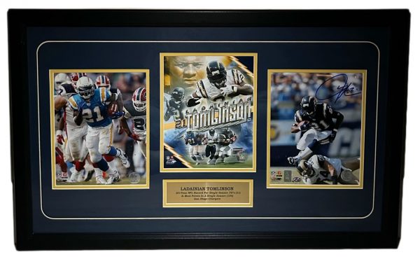 LaDainian Tomlinson San Diego Chargers Autographed Framed Triple 8x10