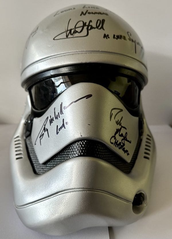 Rare Star Wars Autographed Helmet (Fisher,Hamill,ford,Daniels,Baker,Mayhew,Prowse,Lucas,Oz) - Image 5
