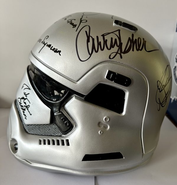 Rare Star Wars Autographed Helmet (Fisher,Hamill,ford,Daniels,Baker,Mayhew,Prowse,Lucas,Oz)