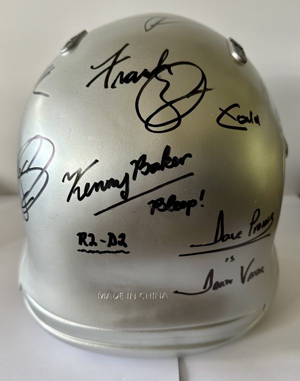 Rare Star Wars Autographed Helmet (Fisher,Hamill,ford,Daniels,Baker,Mayhew,Prowse,Lucas,Oz) - Image 2