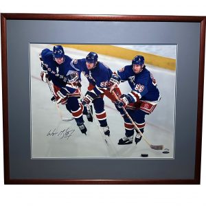 Wayne Gretzky New York Rangers Autographed Framed 16x20. (UDA) Limited Edition /99