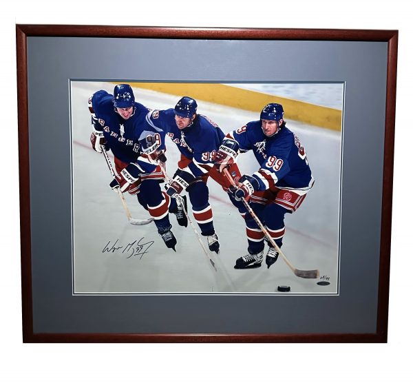 Wayne Gretzky New York Rangers Autographed Framed 16x20. (UDA) Limited Edition /99