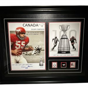 Wayne Harris Calgary Stampeders Autographed Framed Canada Post