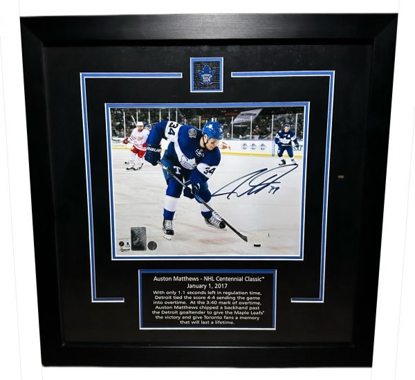 Auston Matthews Framed Toronto Maple Leafs autographed 8x10 Photo