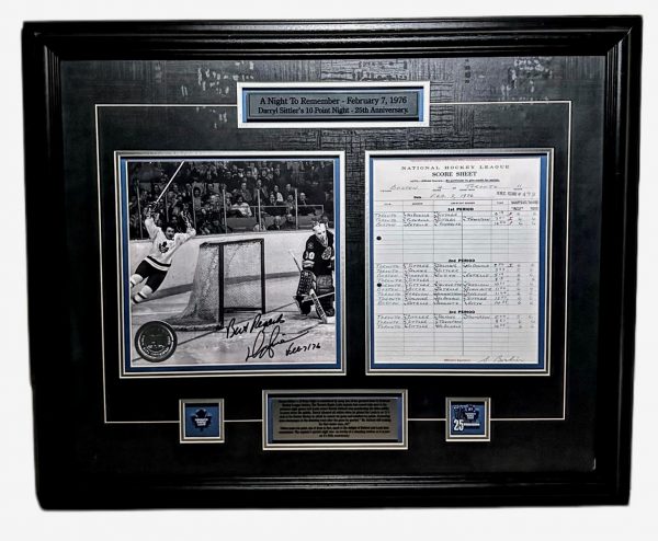 Daryl Sittler Toronto Maple Leafs Autographed Framed 10 Point Night