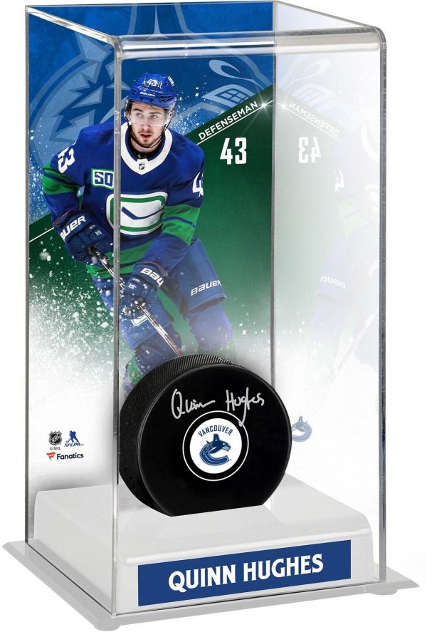 Quinn Hughes Autographed Vancouver Canucks Puck & Display