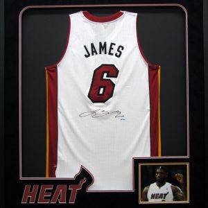 Labron James Autographed Framed Miami Heat Jersey (UDA)