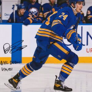 Dylan Cozens Buffalo Sabres Autographed 16" x 20" NHL Debut Photograph with "NHL Debut 1/14/21" Inscription