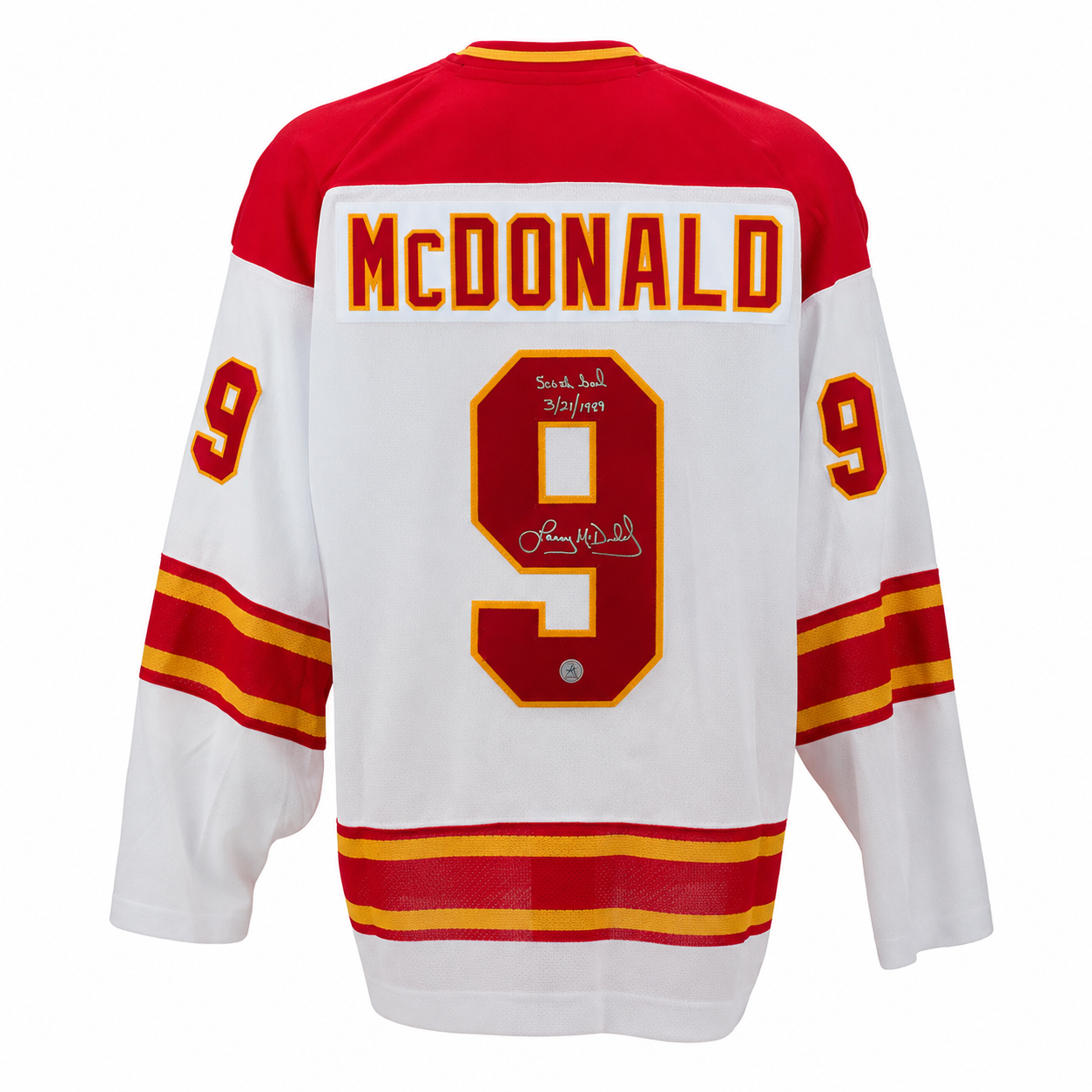 Lanny McDonald Calgary Flames Autographed Fanatics Throwback Jersey - Image 4
