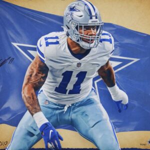 Micah Parsons Dallas Cowboys Autographed 16" x 20" Photo Print - Art by Brian Konnick - Limited Edition #11/50