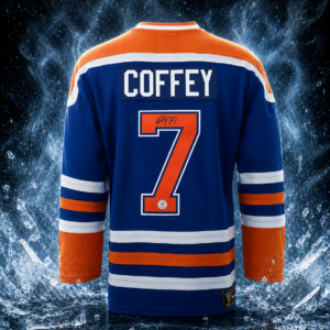 Paul Coffey Edmonton Oilers Autographed Royal Fanatics Premium Jersey