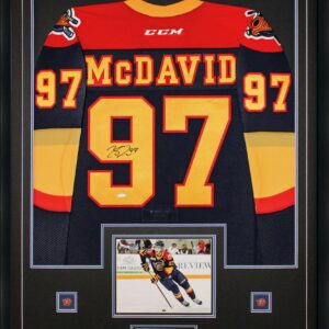 Connor McDavid Eerie Otters OHL Framed Autographed Jersey