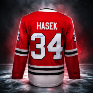 Dominik Hasek Autographed Chicago Blackhawks Red Fanatics Breakaway Jersey