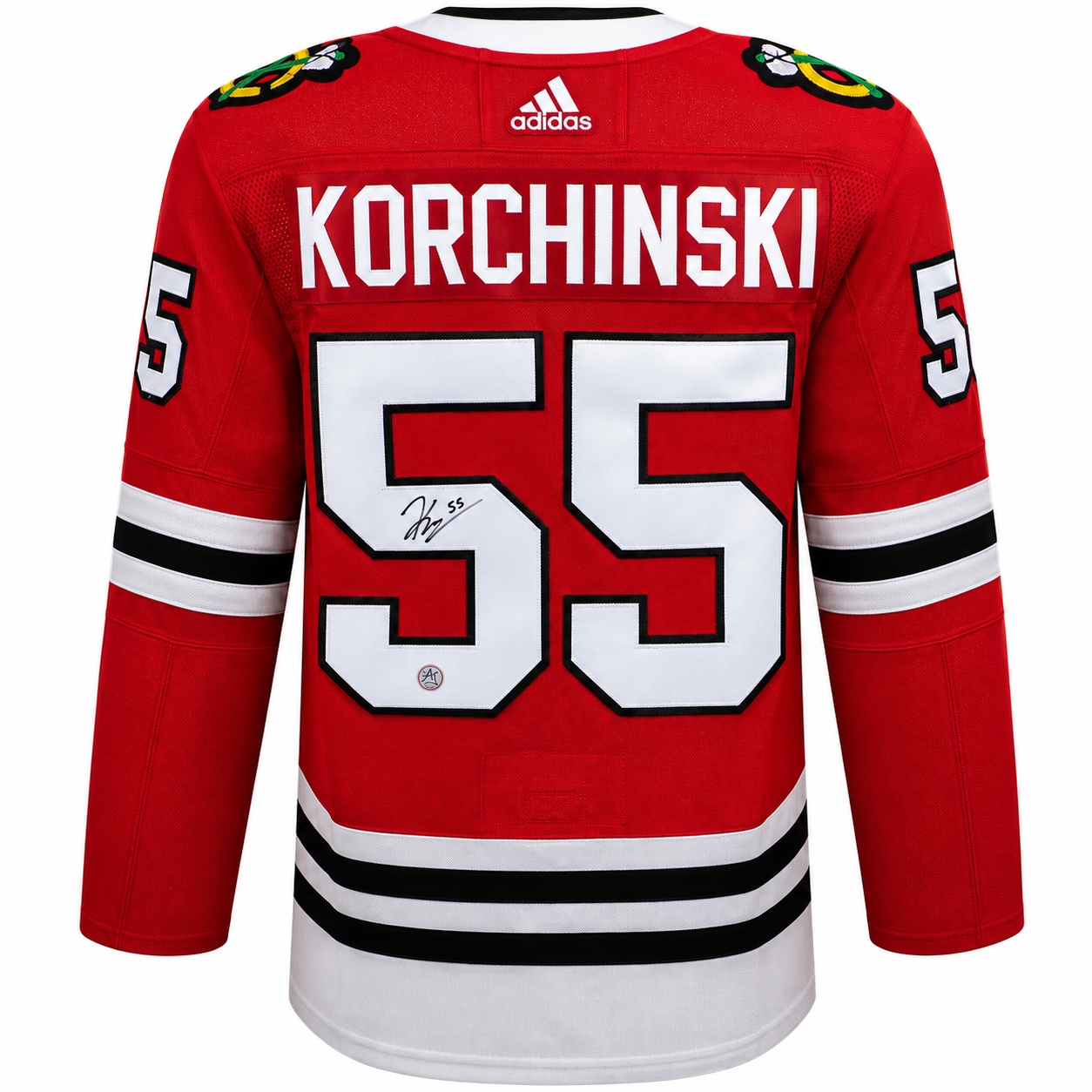 Kevin Korchinski Autographed Chicago Blackhawks Red Adidas Jersey - Image 4