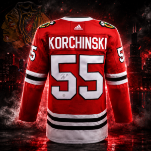 Kevin Korchinski Autographed Chicago Blackhawks Red Adidas Jersey