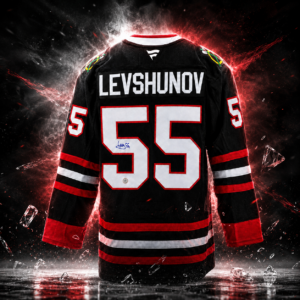 Artyom Levshunov Signed Chicago Blackhawks Alt Black Fanatics Premium Jersey