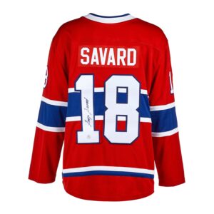 Serge Savard Montreal Canadiens Autographed Red Fanatics Jersey
