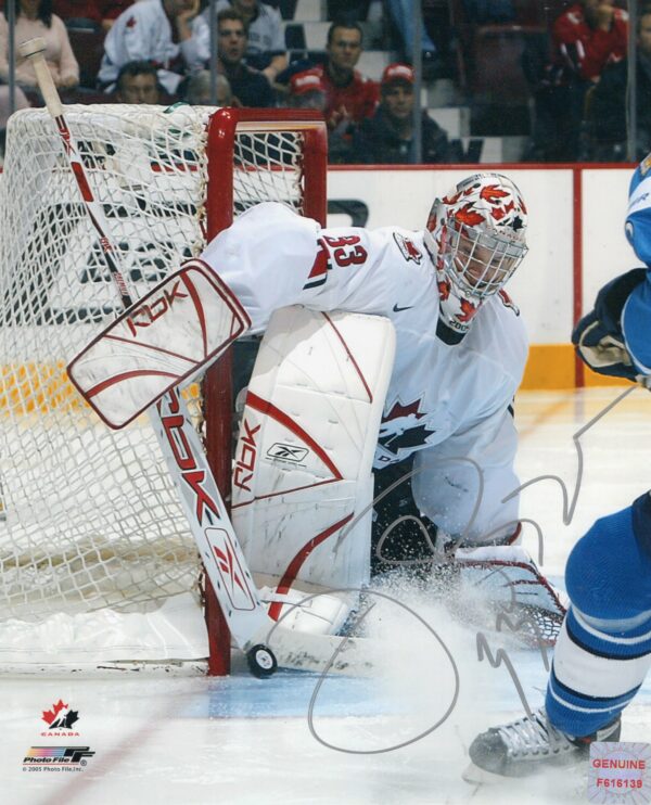 Justin Pogge Team Canada Autographed 8x10 Photo