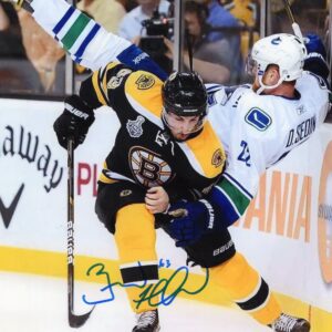 Brad Marchand Boston Bruins Autographed Black Jersey Skating 8x10 Photograph