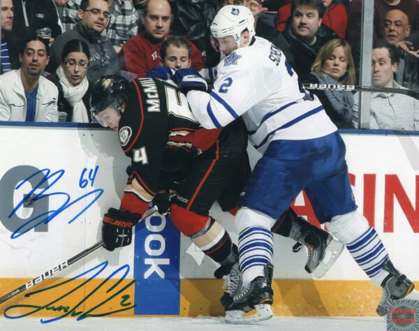 Brandon McMillan & Luke Schenn Ducks & Maple Leafs Autographed 8x10 Photo