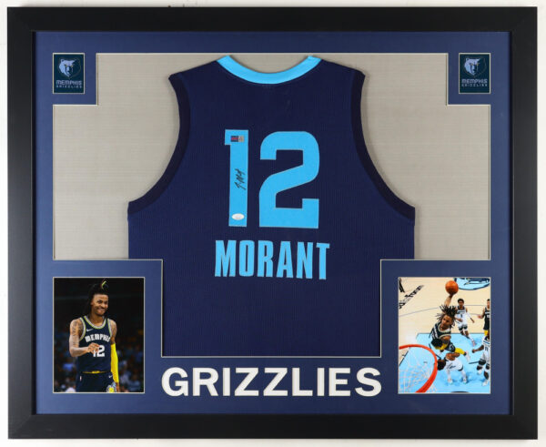 Ja Morant Autographed Memphis Grizzlies Framed Jersey