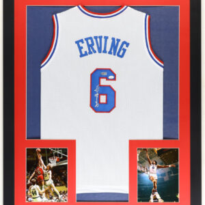 Julius Erving Philadelphia 76ers Autographed Framed Jersey