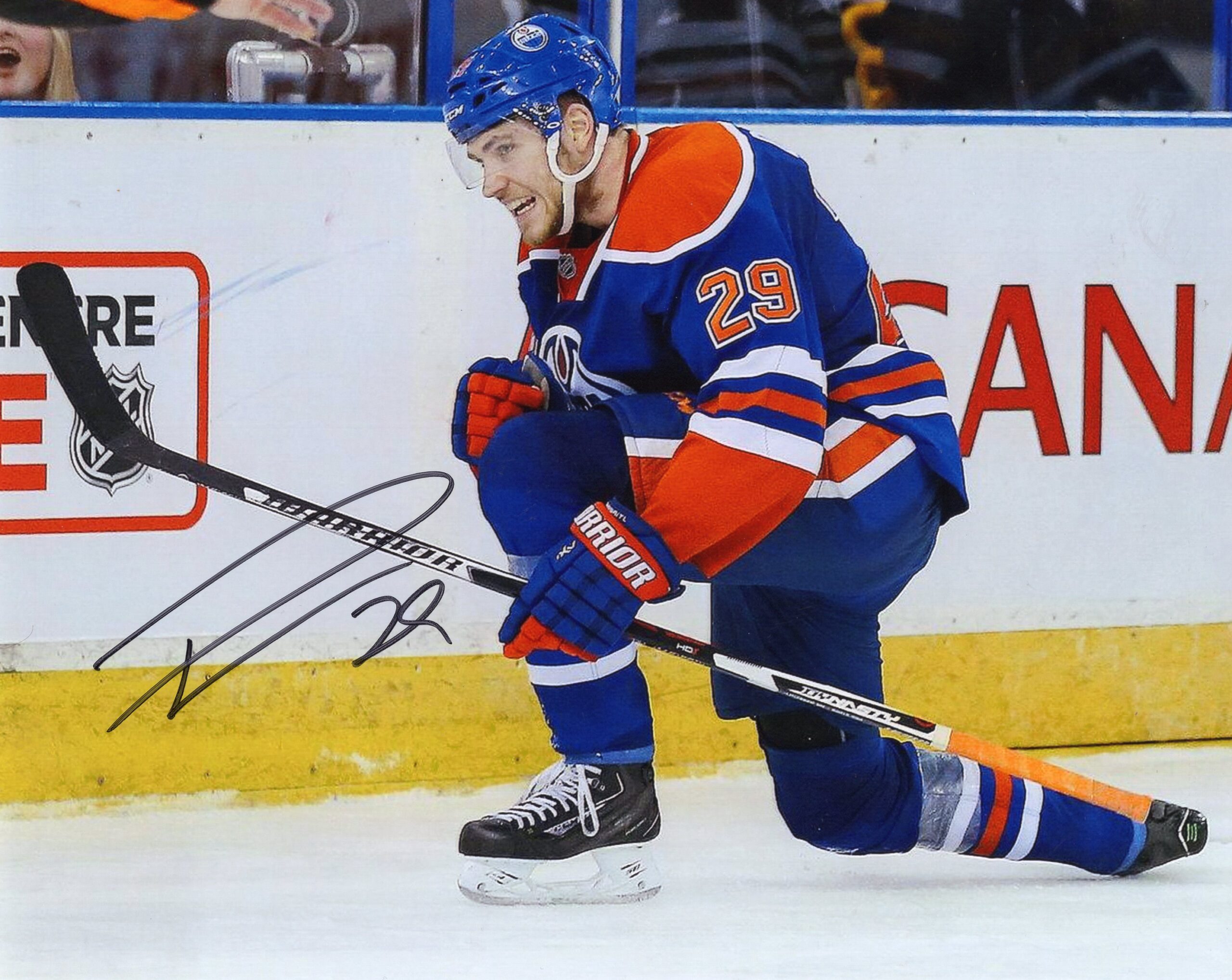 Leon Draisaitl Edmonton Oilers Autographed Blue Jersey Skating Photograph Canada Pop Culture and Sports Collectibles