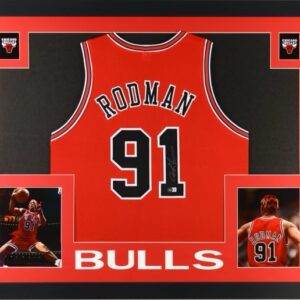 Dennis Rodman Autographed Custom Framed Jersey Display (Beckett)