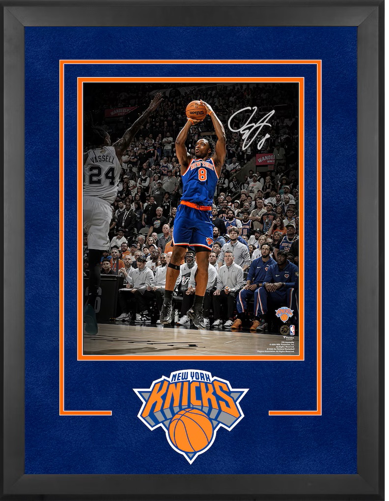 OG Anunoby New York Knicks Autographed 2026 NBA Finals Champions Deluxe Framed 16" x 20" Action Spotlight Photograph