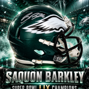 Saquon Barkley Philadelphia Eagles Autographed Super Bowl LIX Champions Riddell Logo Speed Mini Helmet
