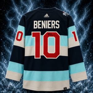 Matty Beniers Seattle Kraken Autographed 2024 Winter Classic adidas Authentic Jersey