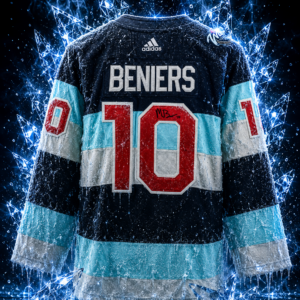 Matty Beniers Seattle Kraken Autographed 2024 Winter Classic adidas Authentic Jersey