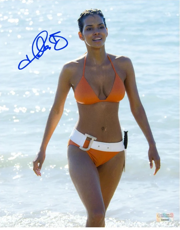 Halle Berry Autographed 2002 Die Another Day Beach 8x10 Photo