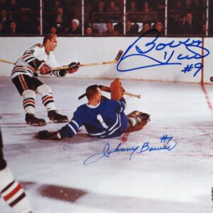 Johnny Bower & Bobby Hull Chicago Blackhawks Duo Autographed 8x10 Photo