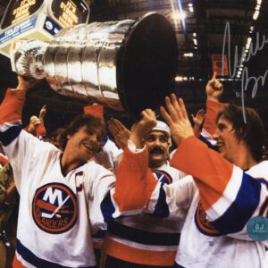Mike Bossy New York Islanders Autographed Stanley Cup 8x10 Photo