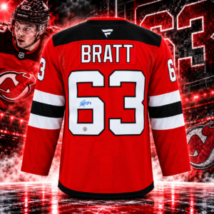 Jesper Bratt Autographed New Jersey Devils Fanatics Premium Jersey