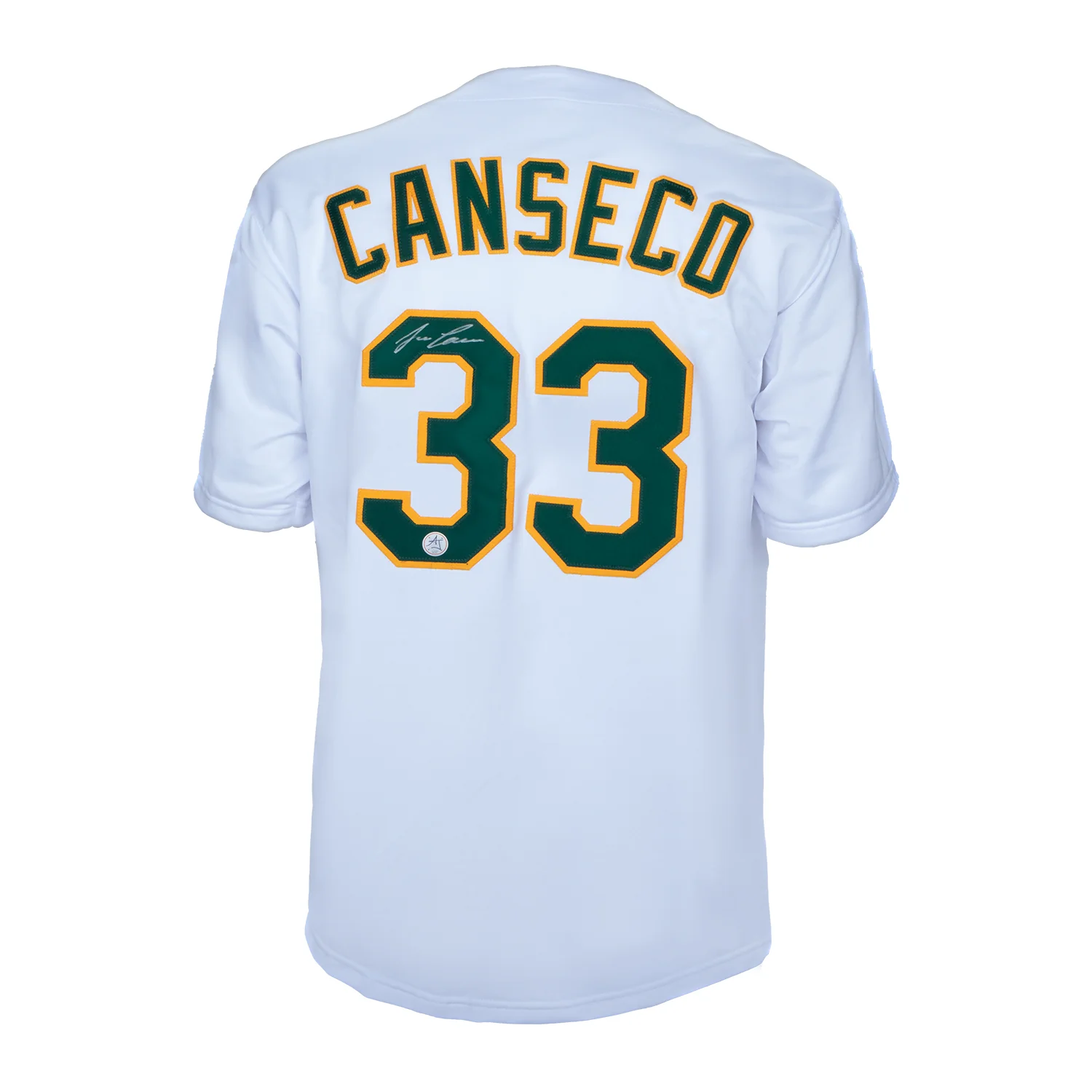 Jose Canseco Autographed Oakland City Design Baseball Jersey - Image 3