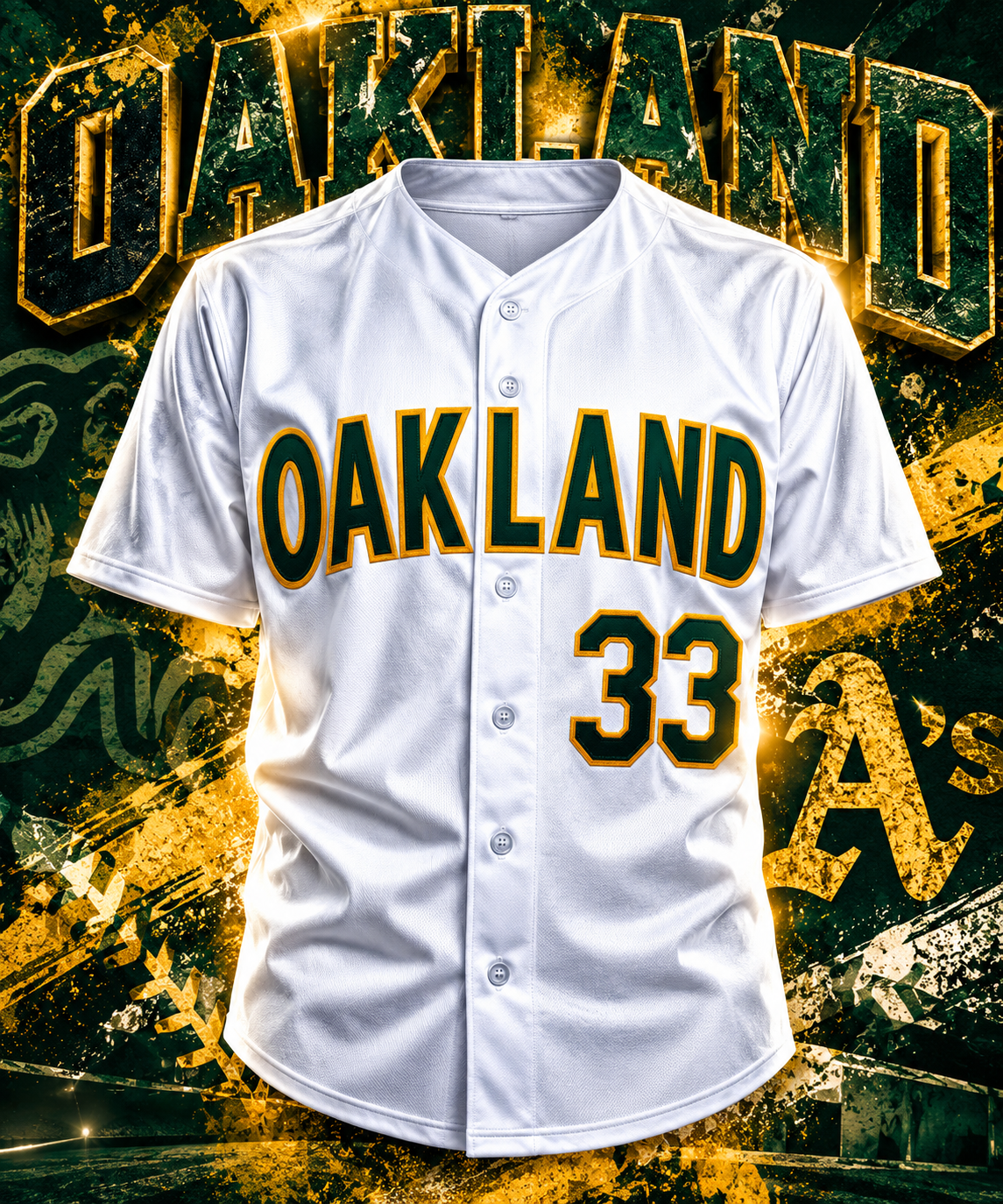 Jose Canseco Autographed Oakland City Design Baseball Jersey - Image 2