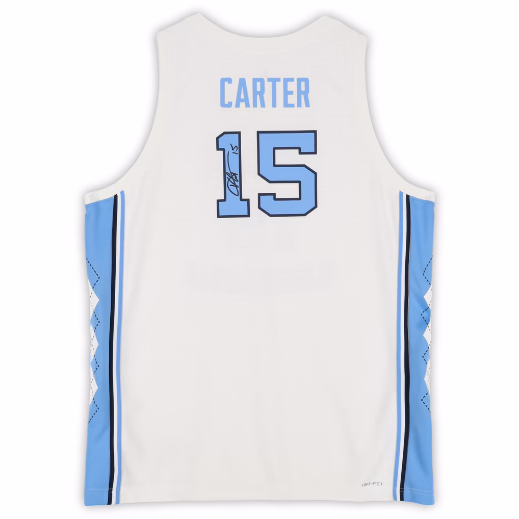 Vince Carter North Carolina Tar Heels Autographed Jordan Brand Replica Jersey - Image 3