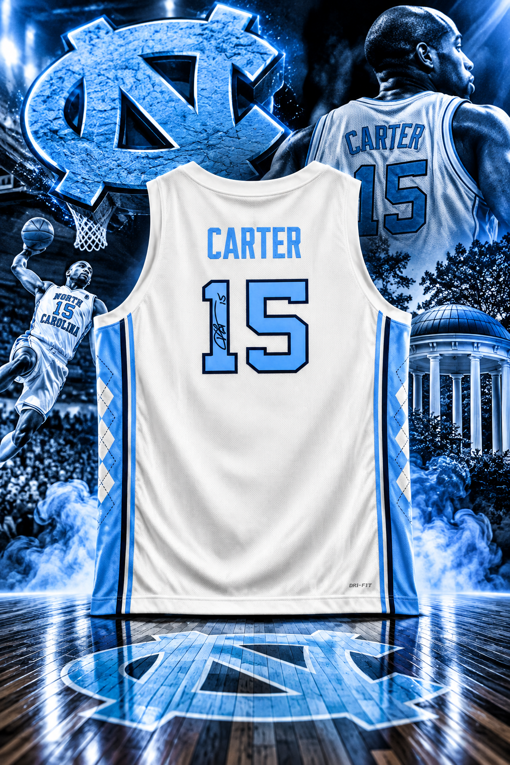 Vince Carter North Carolina Tar Heels Autographed Jordan Brand Replica Jersey