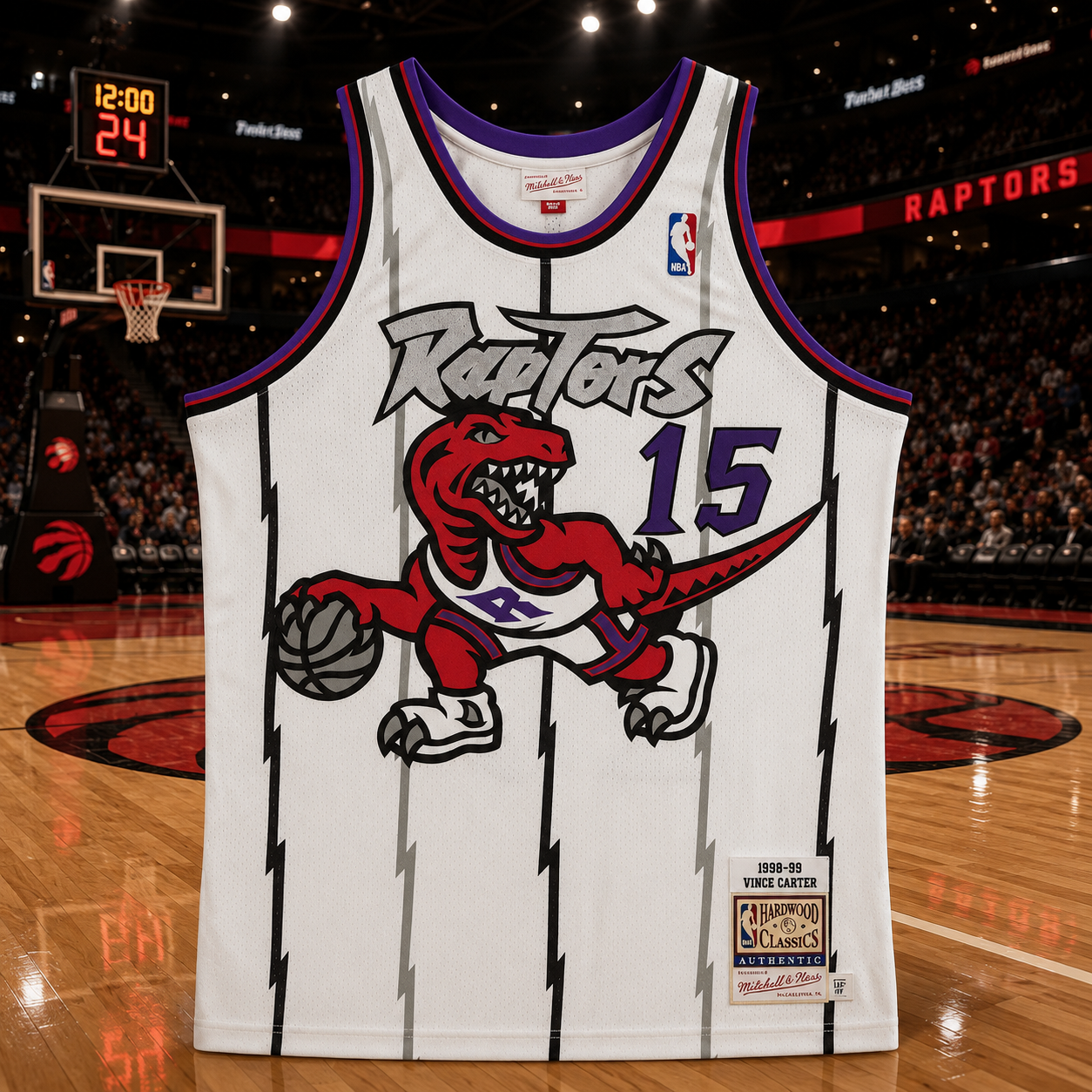 Vince Carter Toronto Raptors Autographed White 1998 Mitchell & Ness Authentic Jersey - Image 2