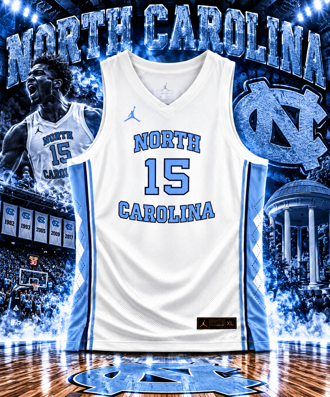 Vince Carter North Carolina Tar Heels Autographed Jordan Brand Replica Jersey - Image 2