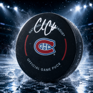 Cole Caufield Montreal Canadiens Autographed Official Team Game Puck