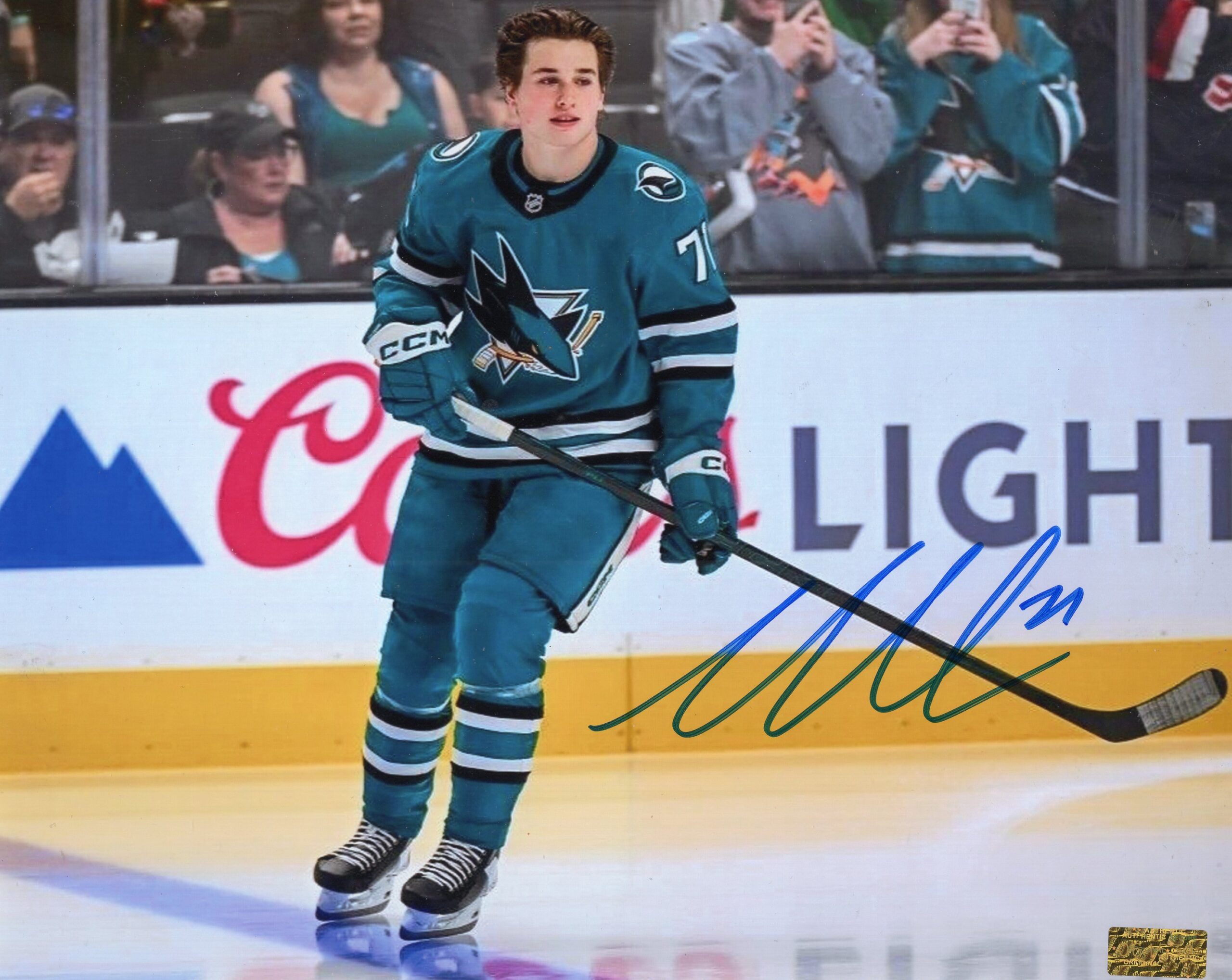 Macklin Celebrini San Jose Sharks Autographed Turquoise Jersey