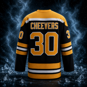 Gerry Cheevers Autographed Boston Bruins Fanatics Throwback Jersey