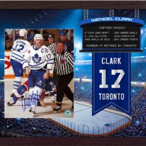 Wendel Clark Signed Maple Leafs Retired Number Graphic 23x27 Frame