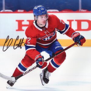 Cole Caufield Montreal Canadiens Red Jersey Autographed 8x10 Photo