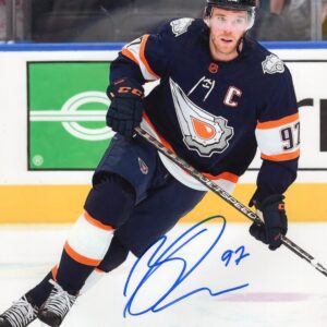Connor McDavid Edmonton Oilers Reverse Retro Jersey Autographed 8x10 Photo