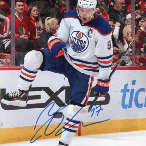Connor McDavid Edmonton Oilers Moment Of Triumph Autographed 8x10 Photo